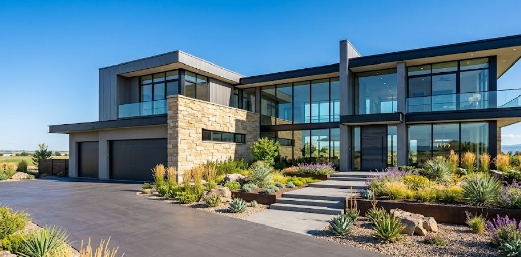 Modern attached townhome residences typical of the Esprit community in Compton